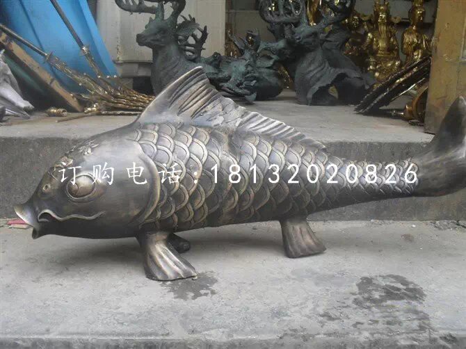 鯉魚銅雕，公園動物銅雕