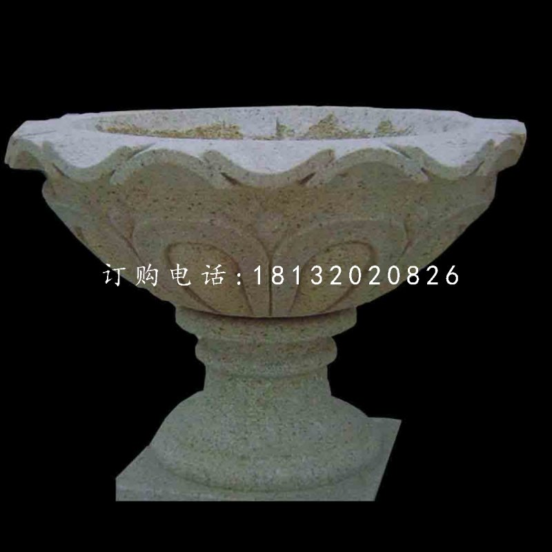 大理石花盆雕塑，公園景觀石雕