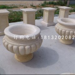 花缽石雕，小型石花盆