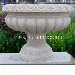 花缽石雕，公園石花盆
