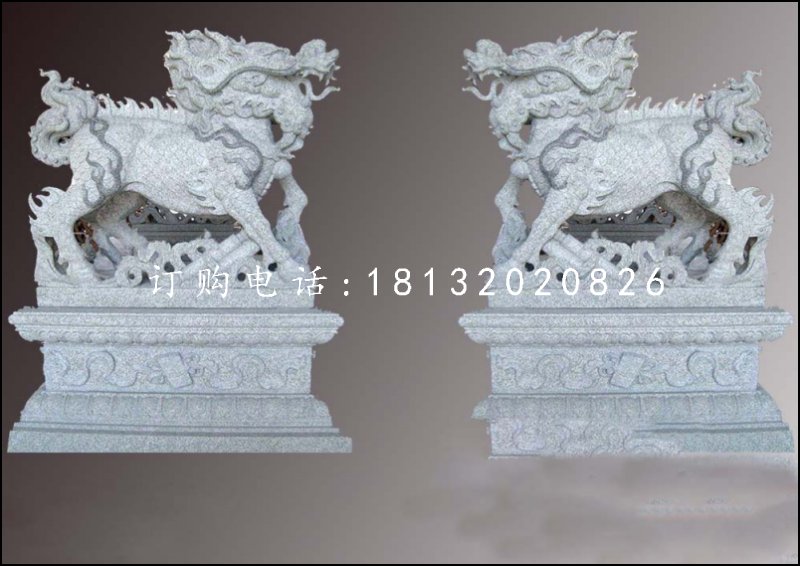 花崗巖麒麟雕塑,神獸石雕
