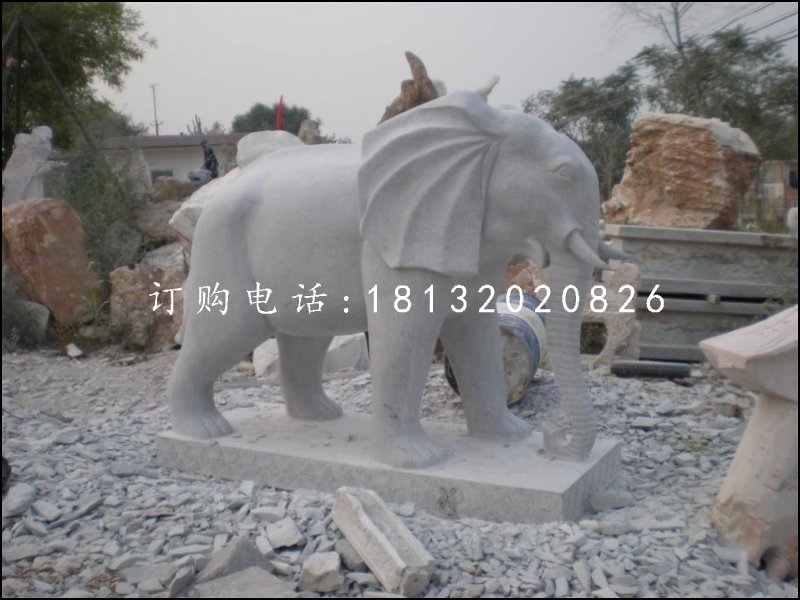 公園大象石雕，小象石雕