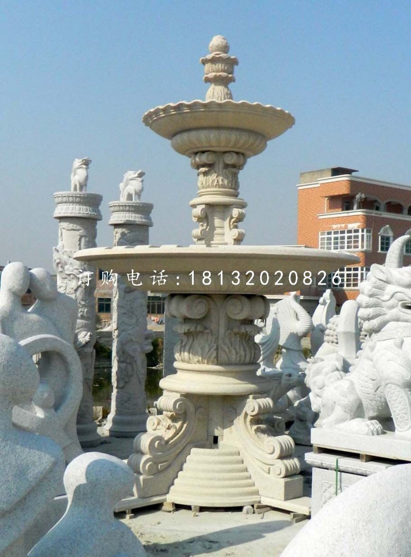 歐式噴泉石雕，廣場(chǎng)景觀雕塑