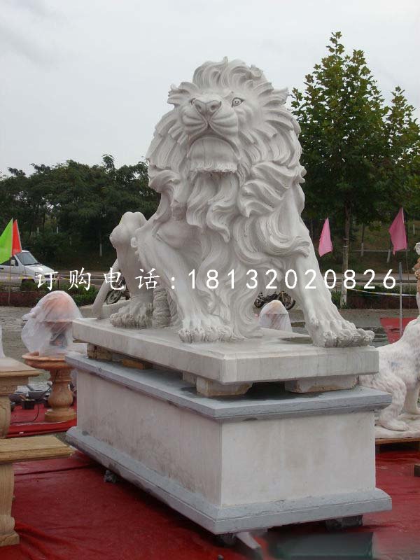 漢白玉獅子，歐式獅子石雕