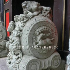 青石抱鼓石雕塑，仿古門墩