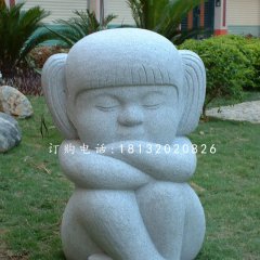 小女孩石雕，公園小品石雕