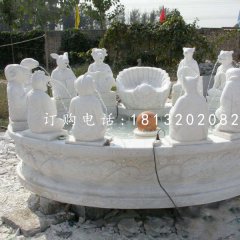 十二生肖噴泉石雕，漢白玉景觀石雕