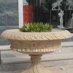 砂巖花盆雕塑，公園景觀石雕