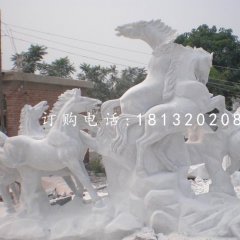 駿馬石雕，漢白玉動(dòng)物石雕