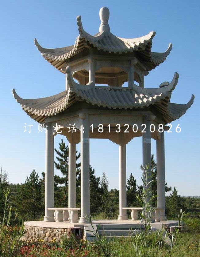 涼亭石雕，公園石亭子 (1)
