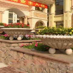 小區(qū)石花盆，景觀石雕