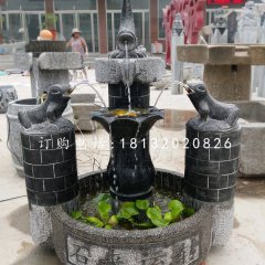 石來遠(yuǎn)轉(zhuǎn)石雕，青石流水?dāng)[件