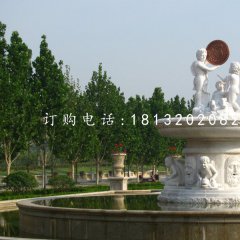 漢白玉噴泉，西方人物石噴泉