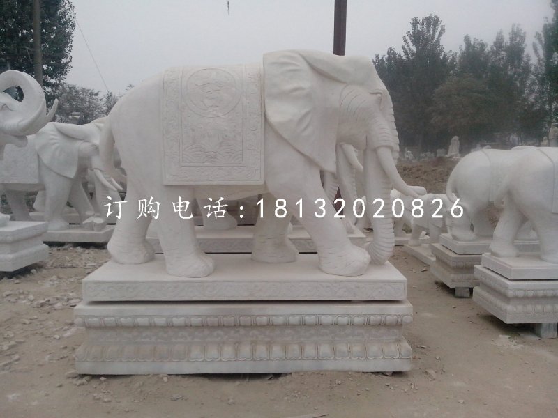 吉祥大象石雕，動(dòng)物石雕