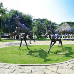 羚羊銅雕，公園動(dòng)物銅雕