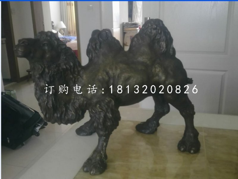 駱駝雕塑，玻璃鋼仿銅動(dòng)物