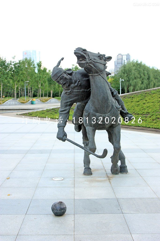 馬球銅雕,廣場(chǎng)古代體育運(yùn)動(dòng)雕塑