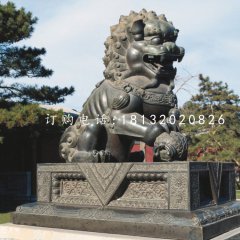 獅子戲球銅雕，北京獅銅雕