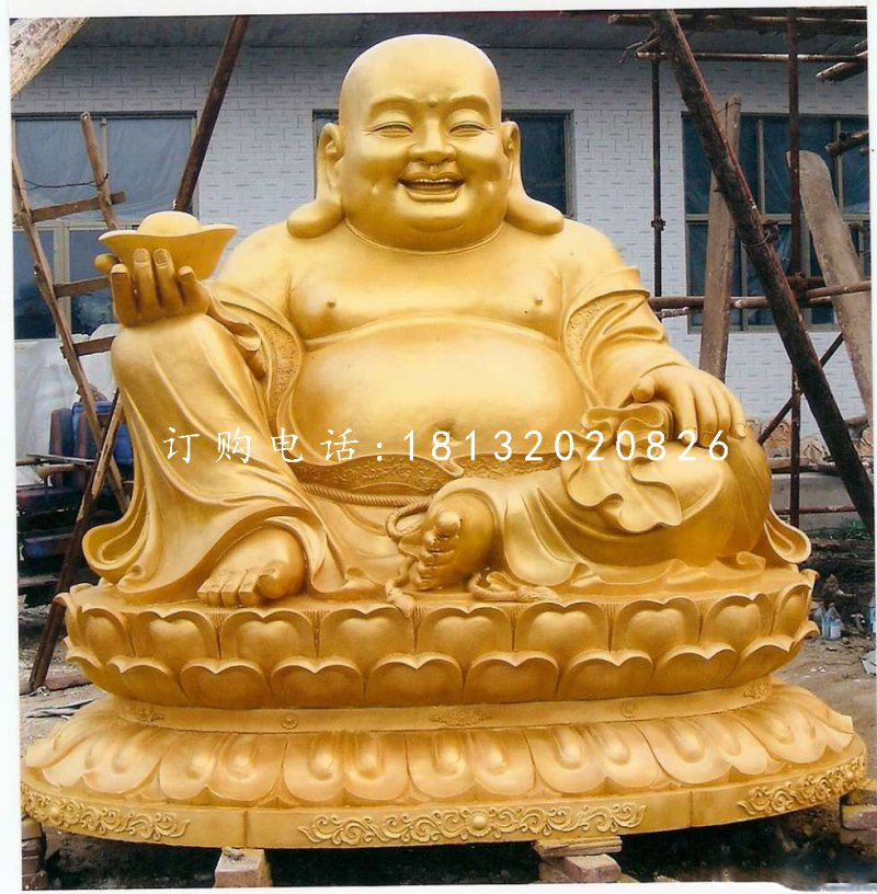 坐式彌勒佛，銅雕佛像