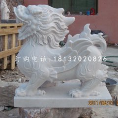 漢白玉貔貅，石雕貔貅雕塑