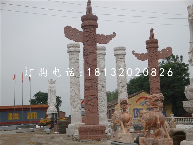華表石雕，花崗巖柱子石雕