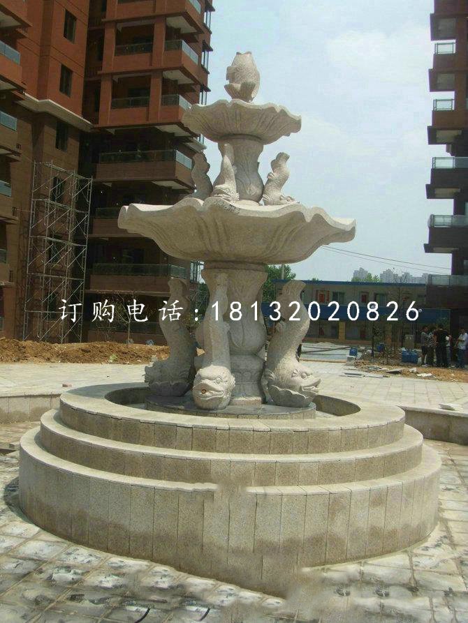 魚造型噴泉，小區(qū)石噴泉