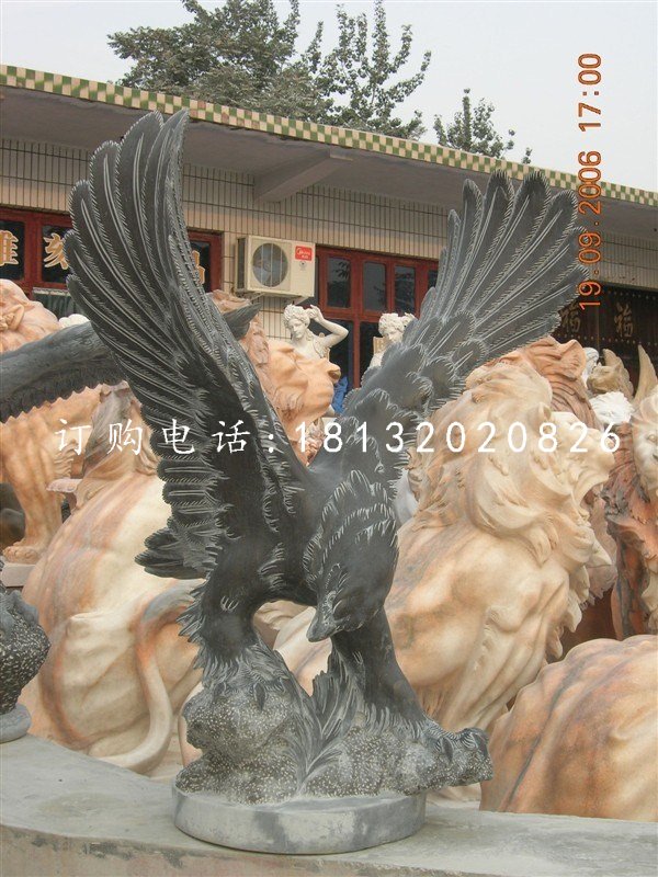 老鷹石雕,青石雄鷹雕塑