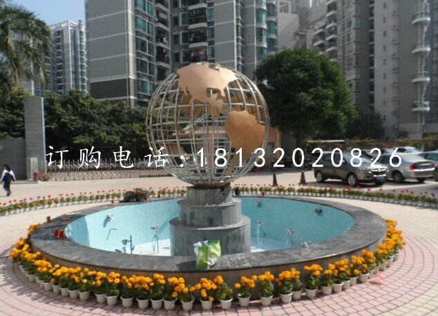 不銹鋼地球儀雕塑，廣場不銹鋼雕塑