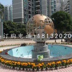 不銹鋼地球儀雕塑，廣場不銹鋼雕塑