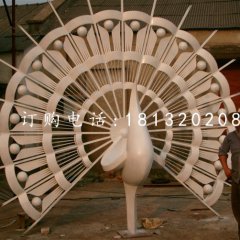 不銹鋼孔雀開屏雕塑，不銹鋼抽象動(dòng)物雕塑