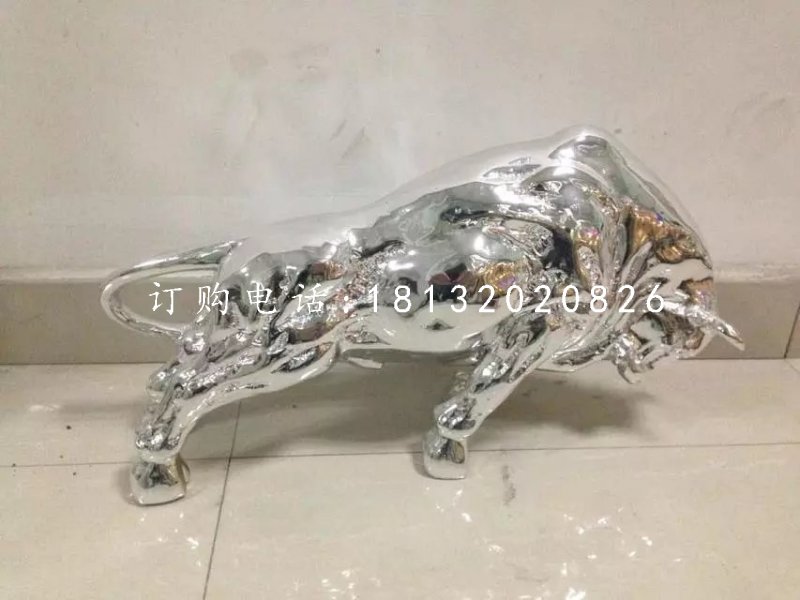 開(kāi)荒牛雕塑,廣場(chǎng)不銹鋼牛雕塑