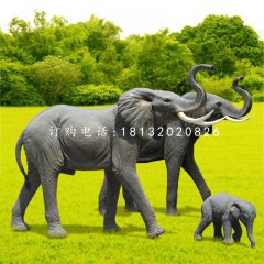 玻璃鋼大象，公園仿真動物雕塑