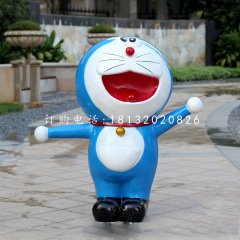 玻璃鋼哆啦a夢，游樂場卡通動物雕塑