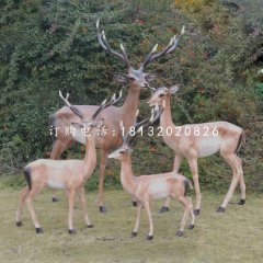 玻璃鋼仿真鹿，公園仿真動物雕塑
