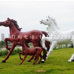 玻璃鋼奔馬，公園仿真動物雕塑