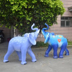 玻璃鋼彩繪大象，彩繪動物，公園景觀雕塑