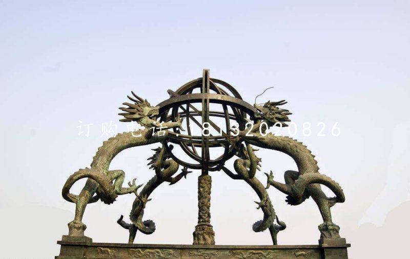 渾天儀銅雕，大學(xué)校園銅雕 (3)
