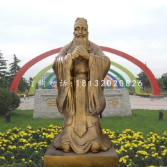 先師孔子雕塑，校園銅雕人物