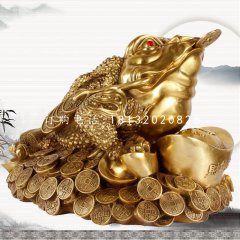 招財金蟾銅雕，企業(yè)招財神獸銅雕