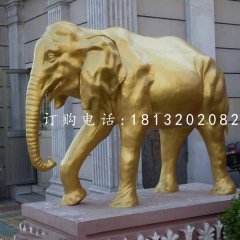 玻璃鋼仿銅大象，門口大象雕塑