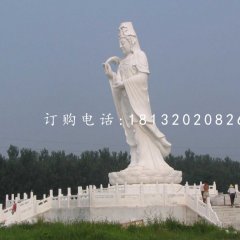 立式觀音石雕，漢白玉佛像石雕