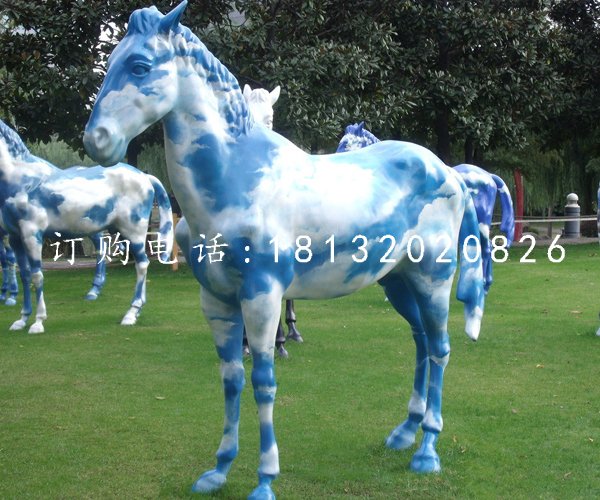 玻璃鋼彩繪馬公園動(dòng)物雕塑