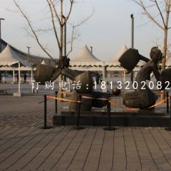 皮影戲人物銅雕，公園景觀銅雕