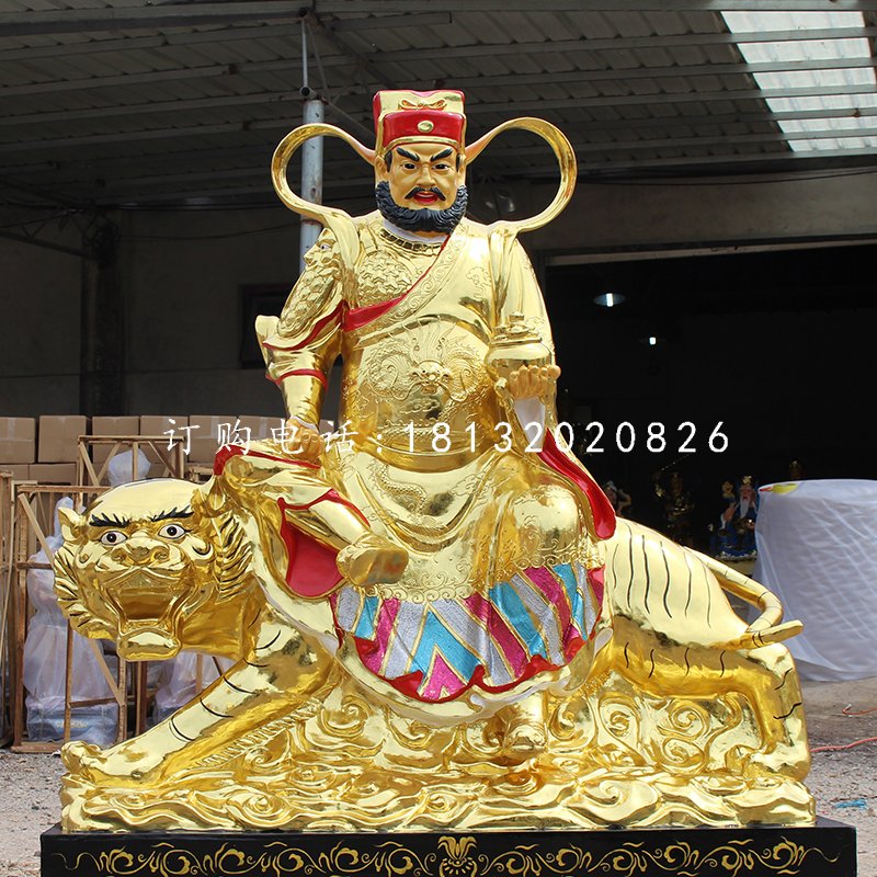 貼金武財神，玻璃鋼趙公明雕塑.jpg