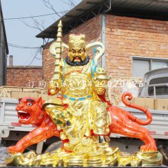 騎虎財(cái)神雕塑，玻璃鋼趙公明雕塑