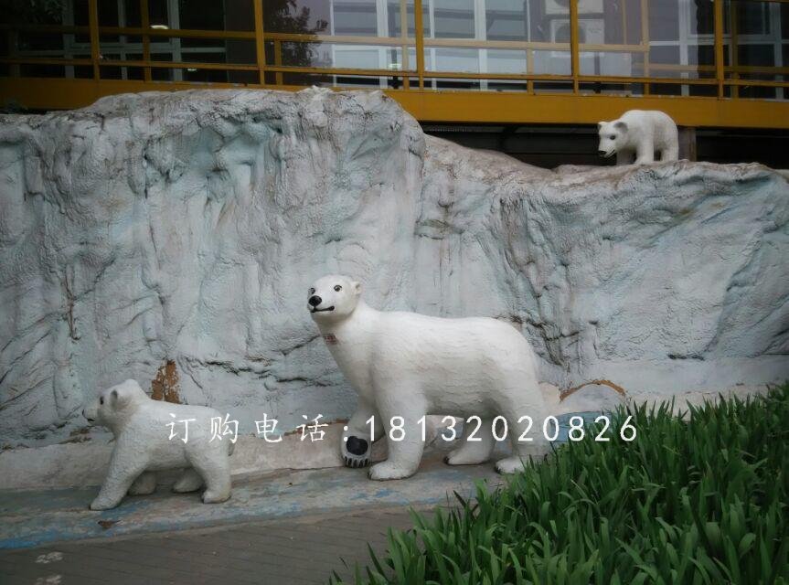 玻璃鋼北極熊，商場(chǎng)動(dòng)物雕塑