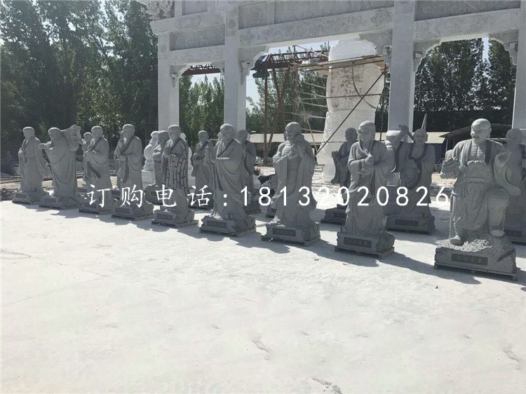 青石十八羅漢，寺廟石雕羅漢.jpg