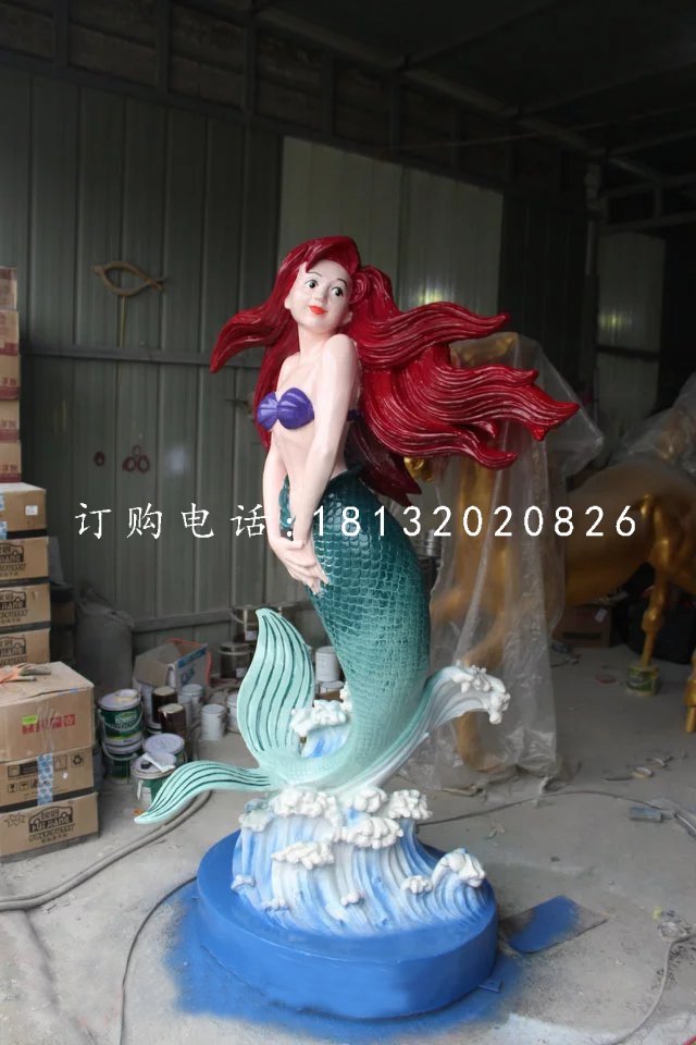 美人魚雕塑，玻璃鋼卡通雕塑.jpg
