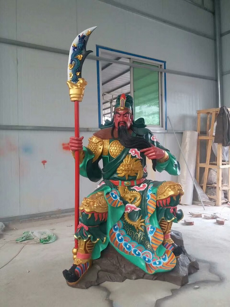 彩繪關(guān)公雕塑，玻璃鋼武財神.jpg