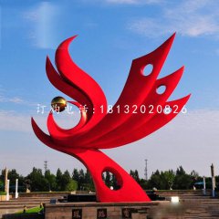 不銹鋼鳳舞九天雕塑，抽象鳳凰雕塑
